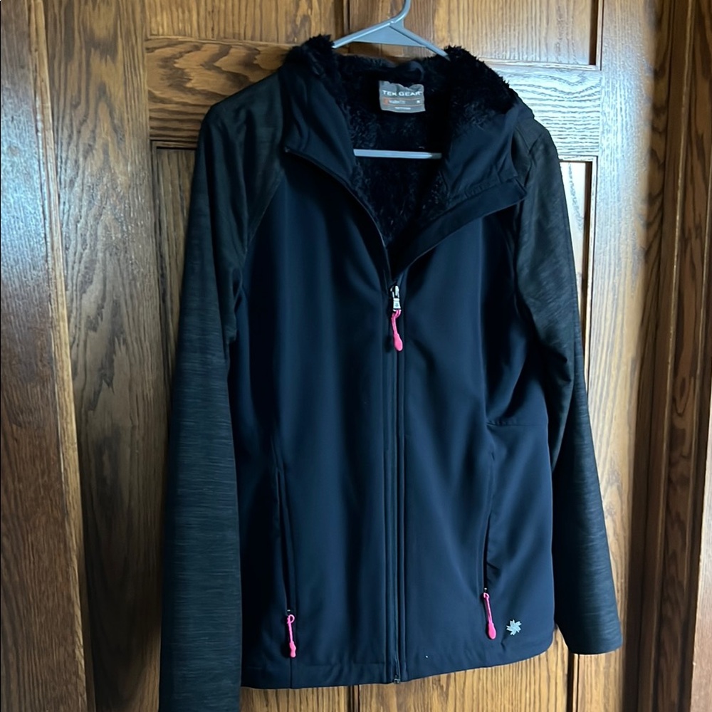 Black and Pink Zip-Up Jacket